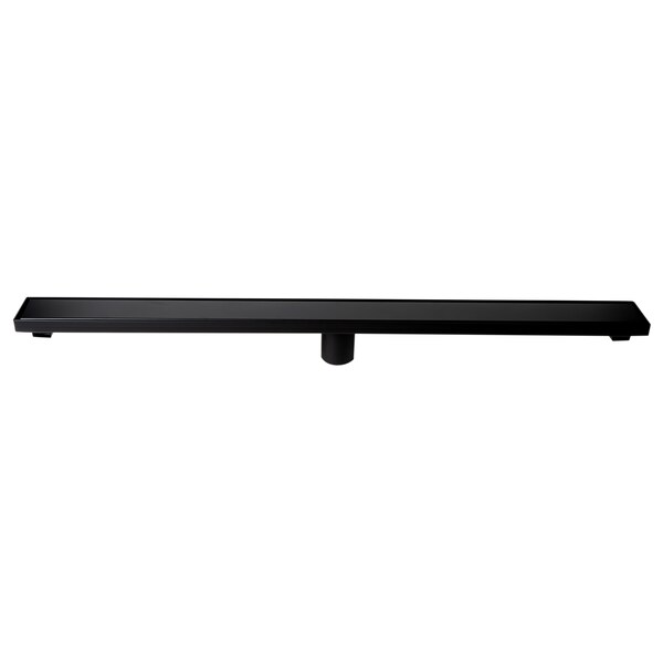 Alfi Brand 36" Black Matte Stainless Steel Linear Shower Drain with Solid Cover ABLD36B-BM - main